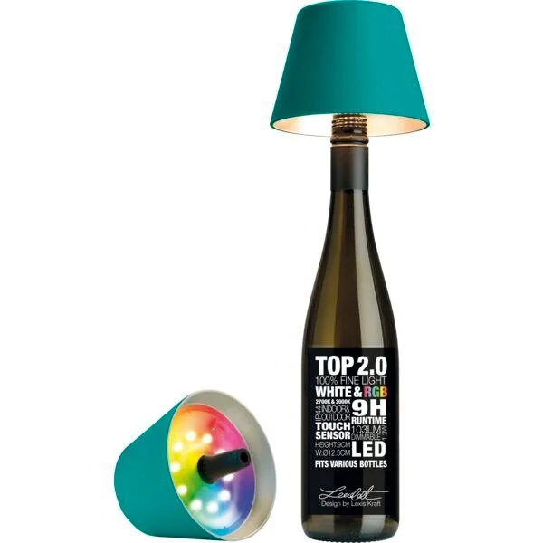 Kedvezmény LED asztali palacklámpa, Sompex Top 2.0 14 cm, türkiz