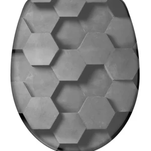 Schütte WC ülőke GREY HEXAGONS Duroplast, Soft Close Végkiárusítás