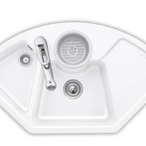 Konyhai mosogató, Villeroy & Boch Solo Corner 1075.20R fehér kerámia Gyors kiszállítás