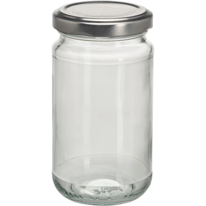 Bestseller Gastro befőttesüveg 212 ml, ezüst színű csavaros tetővel, 6 darabos készlet