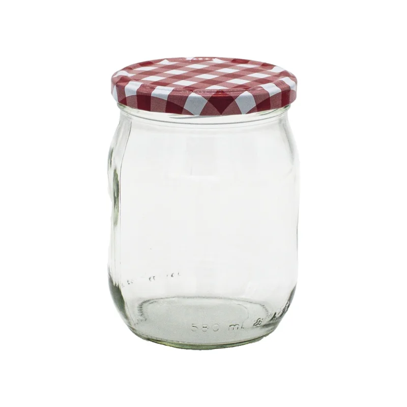 Expressz szállítás Gastro befőttesüveg 580 ml, csavaros tető kockás mintával, 6 darabos készlet