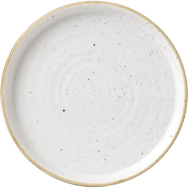 Népszerű CHURCHILL Stonecast Barley White lapos tányér, emelt perem, átmérő 157 mm