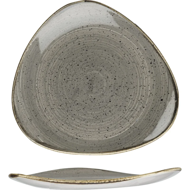 Prémium CHURCHILL Stonecast Peppercorn Grey lapos tányér, háromszög, ø 311 mm