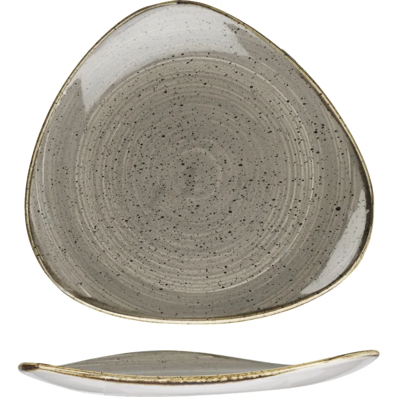 CHURCHILL Stonecast Borsó Szürke lapos tányér, háromszög, ø 192 mm Outlet