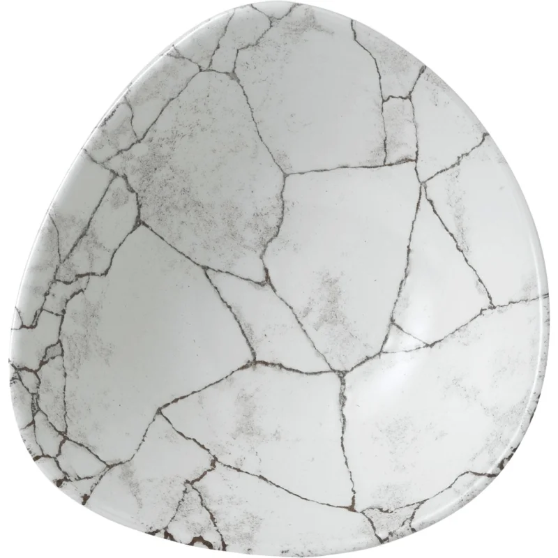 Korlátozott ajánlat A CHURCHILL Kintsugi Agate Grey mély tányér, háromszög, ø 185 mm.