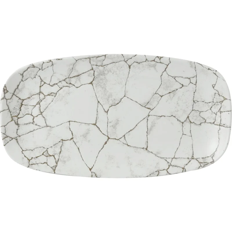 Korlátozott ajánlat CHURCHILL Kintsugi Agate Grey lapos tányér, hossza 355 mm