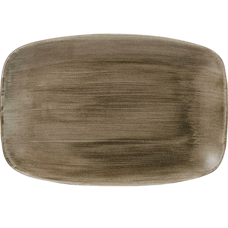 Bestseller CHURCHILL „Stonecast“ „Antique Taupe“ lapos tányér, téglalap alakú, hossza 300 mm