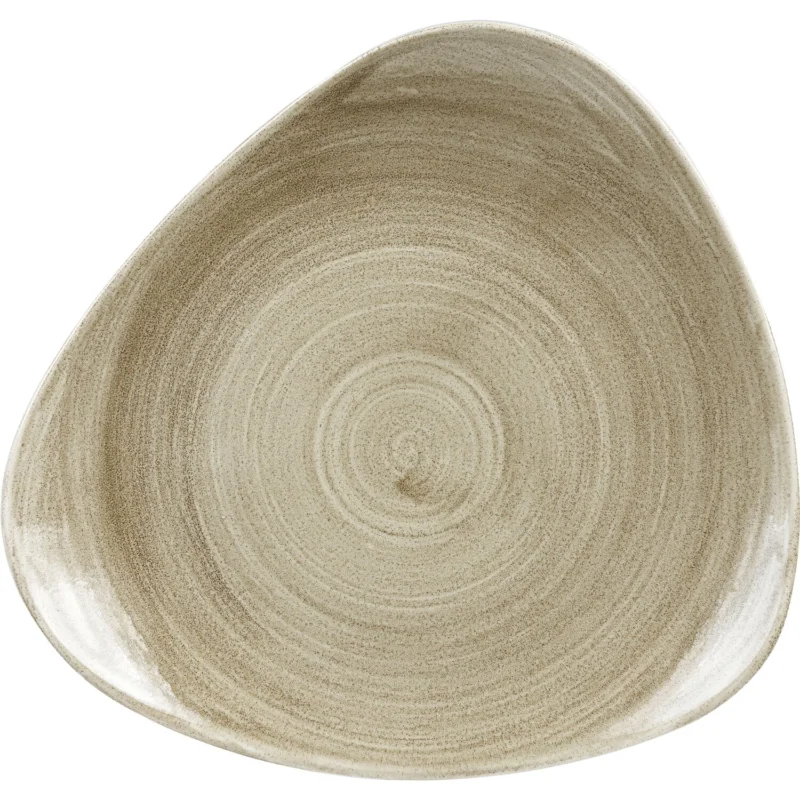 Vásárlói kedvenc CHURCHILL Stonecast Antique Taupe lapos tányér, háromszög, ø 265 mm