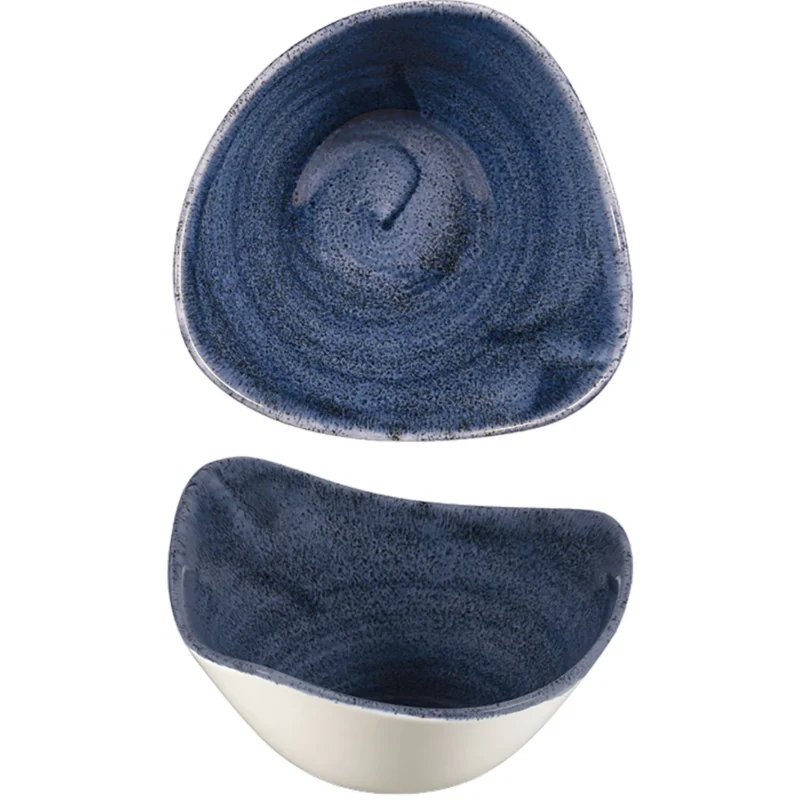Azonnali szállítás CHURCHILL Stonecast Cobalt Blue mély tányér, háromszög alakú, átmérő 153 mm