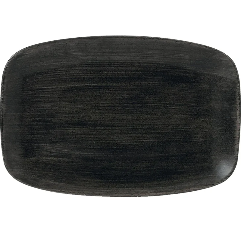 Kedvezmény CHURCHILL Stonecast Iron Black lapos tányér, hossza 300 mm