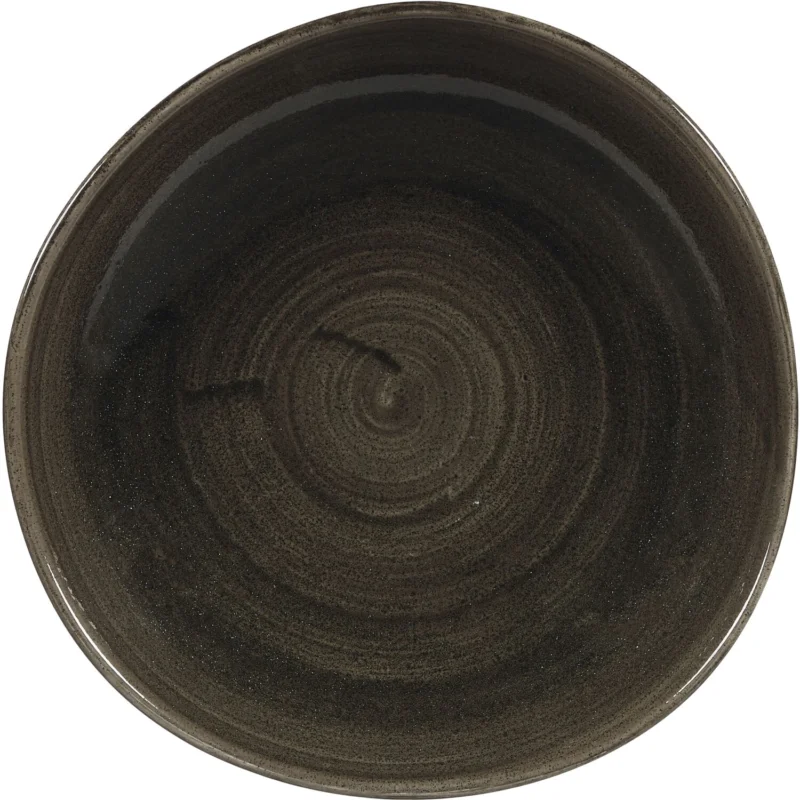 Végkiárusítás CHURCHILL Stonecast Iron Black lapos tányér, organikus, átmérő 264 mm