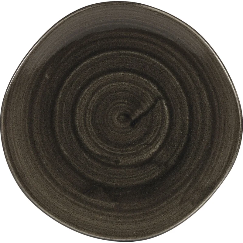 Végkiárusítás CHURCHILL Stonecast Iron Black mély tányér, organikus, ⌀ 253 mm