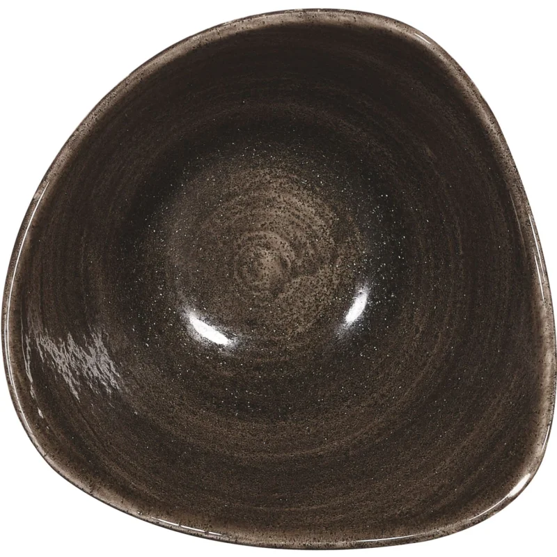 CHURCHILL Stonecast Iron Black mély tányér, háromszög, ø 185 mm Kedvezmény