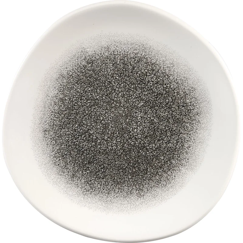 Korlátozott ajánlat CHURCHILL Raku Quartz Black lapos tányér, organikus, ø 286 mm