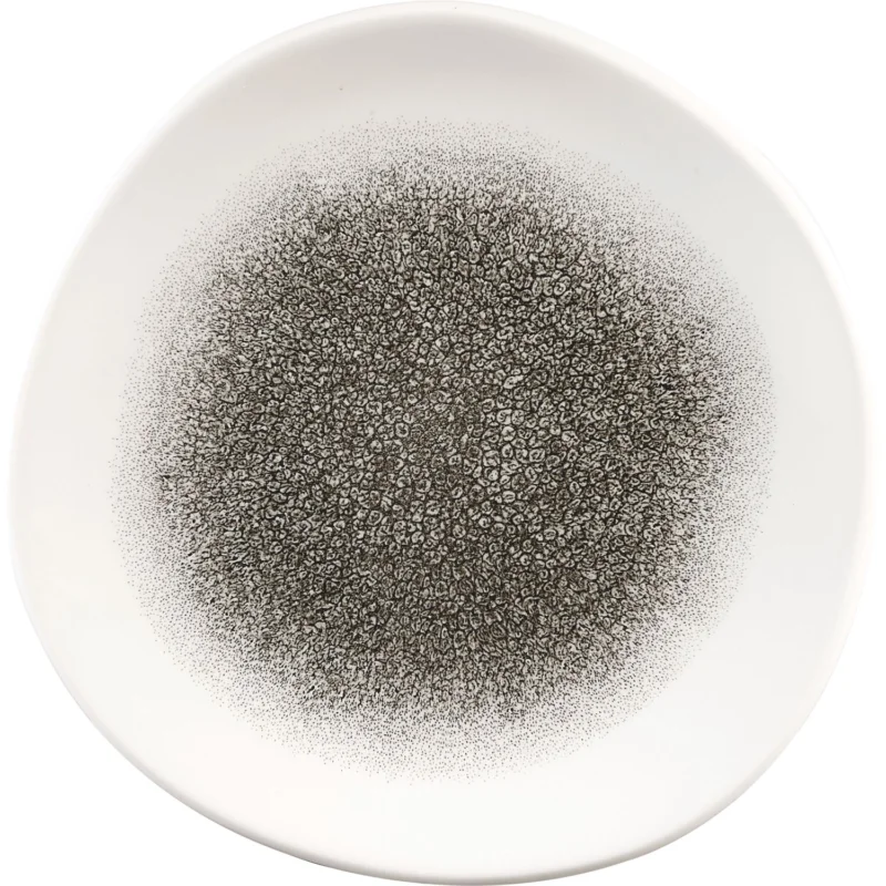CHURCHILL Raku Quartz Black lapos tányér, organikus, ø 186 mm Kiárusítás