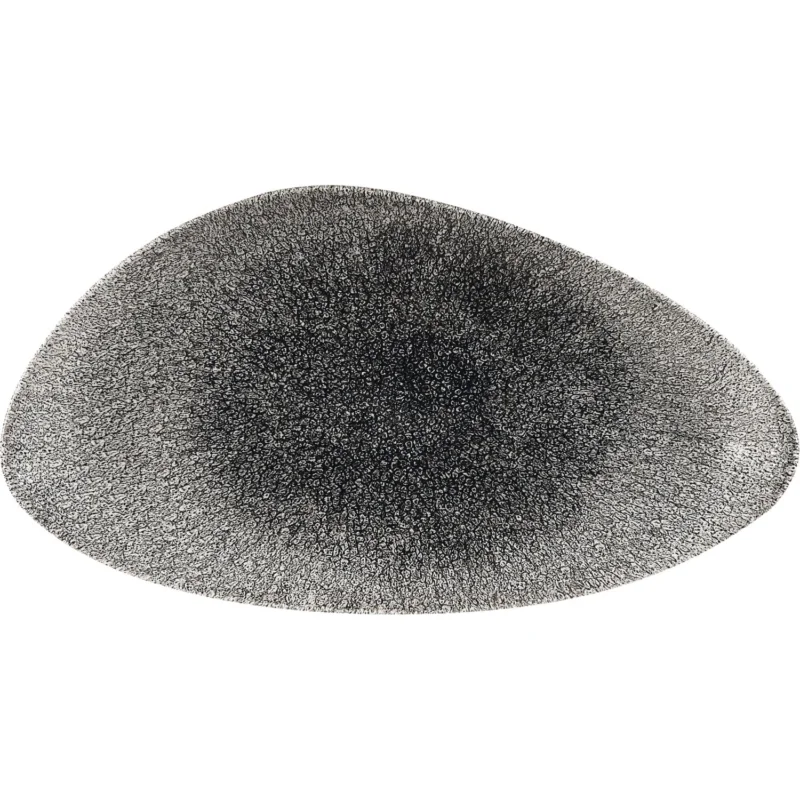 Legjobb ár CHURCHILL Raku Quartz Black Lapos tányér, háromszög, hossza 355 mm
