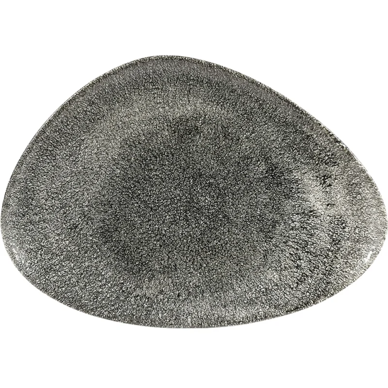 CHURCHILL Raku Quartz Black lapos tányér, háromszög alakú, hossza 356 mm Legkelendőbb