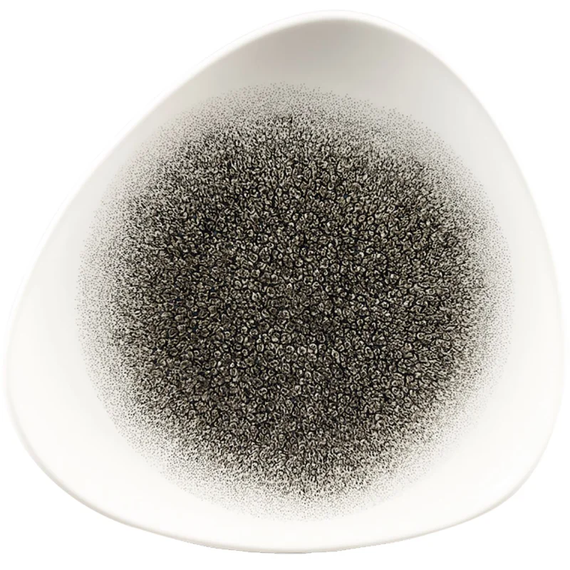 CHURCHILL Raku Quartz Black lapos tányér, háromszög alakú, ø 192 mm Olcsó