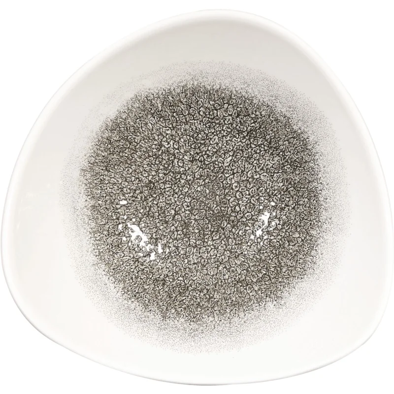 Bestseller CHURCHILL Raku Quartz Black mély tányér, organikus, átmérő 185 mm