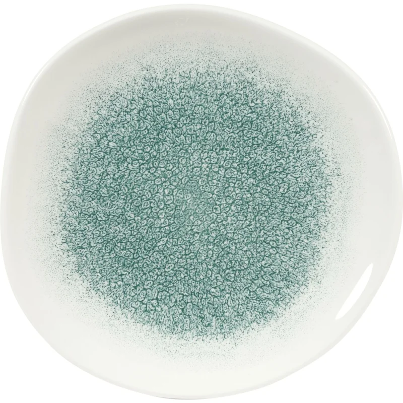 Különleges ajánlat CHURCHILL Raku Jade green lapos tányér, organikus, ø 186 mm