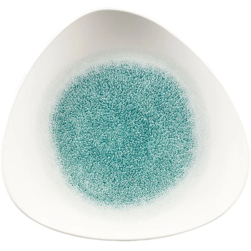 Expressz szállítás CHURCHILL Raku Jade green lapos tányér, háromszög alakú, átmérő 265 mm