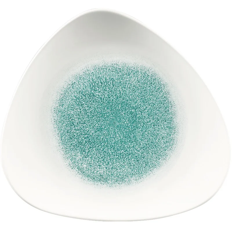 CHURCHILL Raku Jade green lapos tányér, háromszög, ø 311 mm Outlet