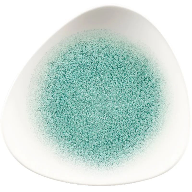 Expressz szállítás CHURCHILL Raku Jade zöld Lapos tányér, háromszög, ø 192 mm