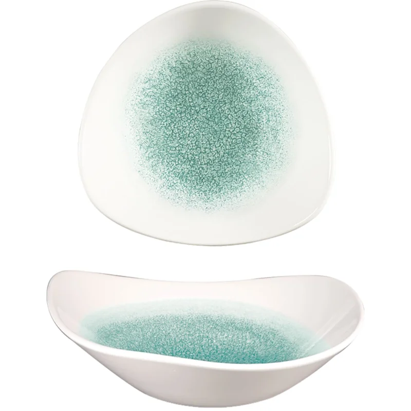 Legkelendőbb CHURCHILL Raku Jade zöld mély tányér, háromszög, ø 185 mm