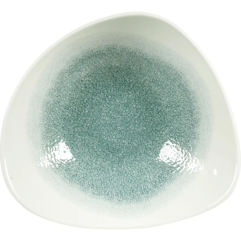 Árengedmény CHURCHILL Raku Jade green mély tányér, háromszög, ø 235 mm