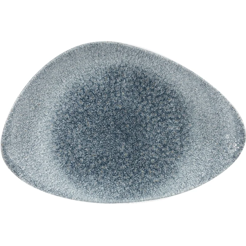 Alacsony ár CHURCHILL Raku Topaz Blue lapos tányér, háromszög, hossza 304 mm