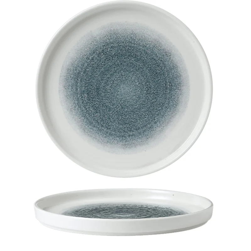 CHURCHILL Raku Topaz Blue lapos tányér, emelt perem, ø 210 mm Expressz szállítás