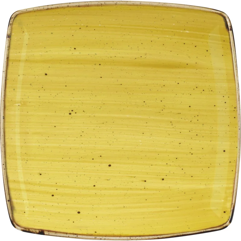 Végkiárusítás CHURCHILL Stonecast Mustard Seed Yellow lapos tányér, hossza 260 mm