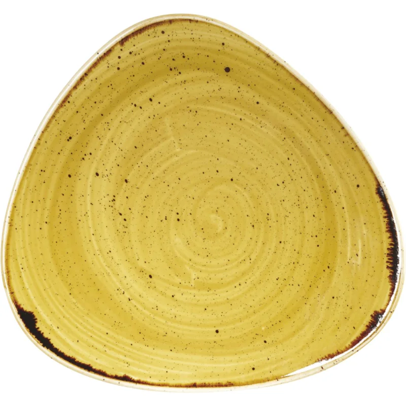 CHURCHILL Stonecast Mustard Seed Yellow lapos tányér, háromszög, ø 229 mm Végkiárusítás