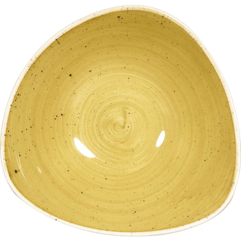 Vedd meg online CHURCHILL Stonecast Mustard Seed Yellow mély tál, háromszög alakú, ø 185 mm