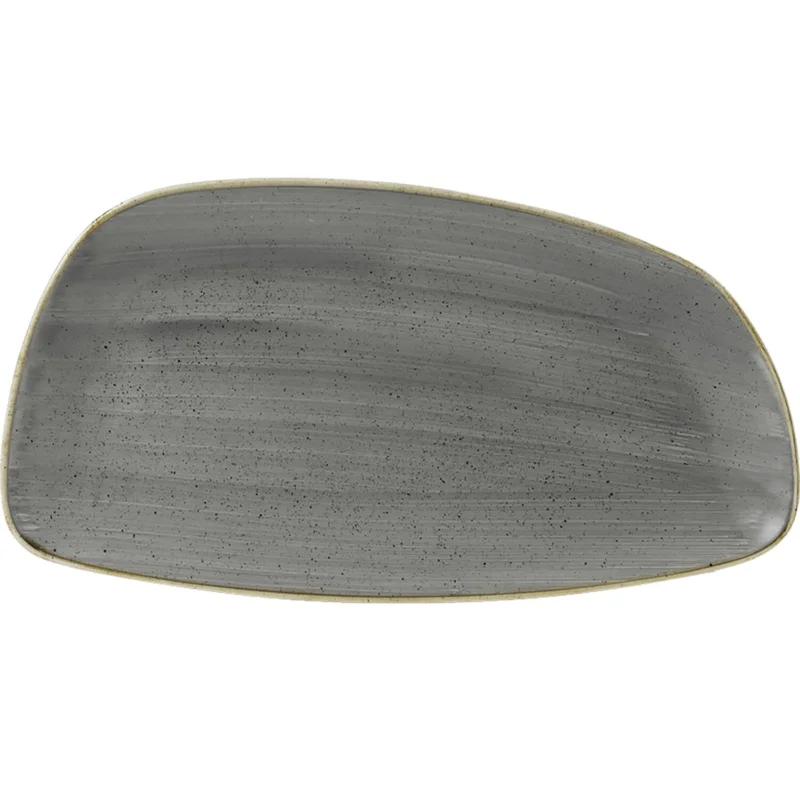 Csak ma CHURCHILL Stonecast Peppercorn Grey lapos tányér, geo, hossza 350 mm
