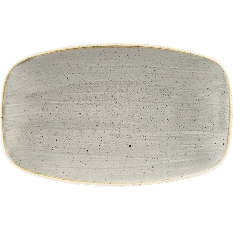 CHURCHILL Stonecast Peppercorn Grey lapos tányer, téglalap alakú, hossza 200 mm Expressz kézbesítés