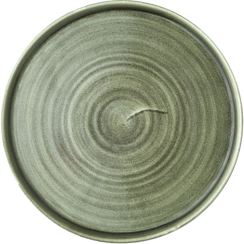 Biztonságos vásárlás CHURCHILL Stonecast Burnished Green lapos tányér, emelt perem, átmérő 260 mm
