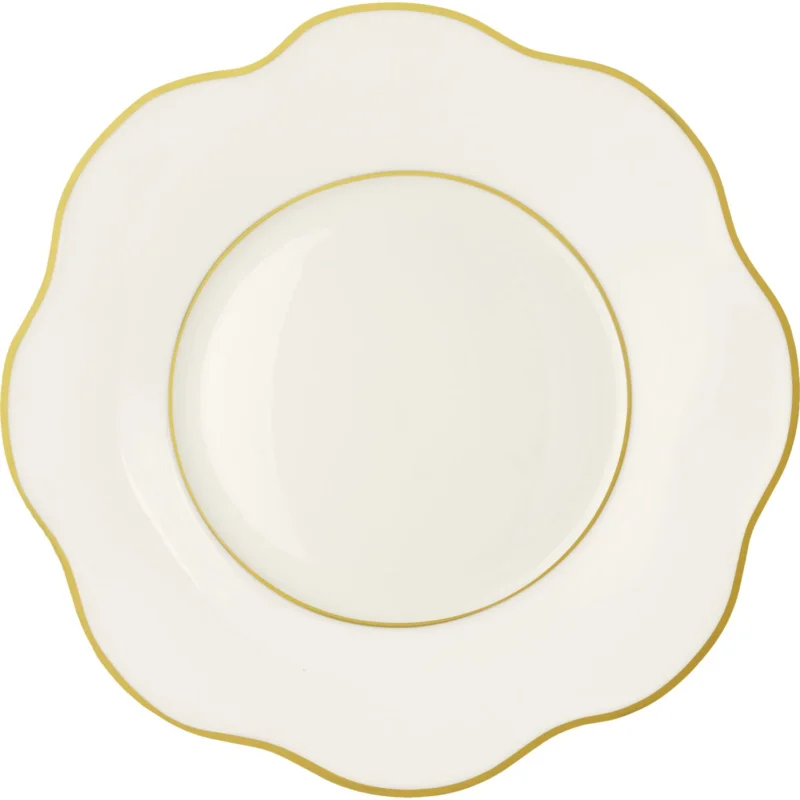 LE COQ Anemone Lapos tányér, ø 320 mm, fehér, aranyszegély. Szuper akció