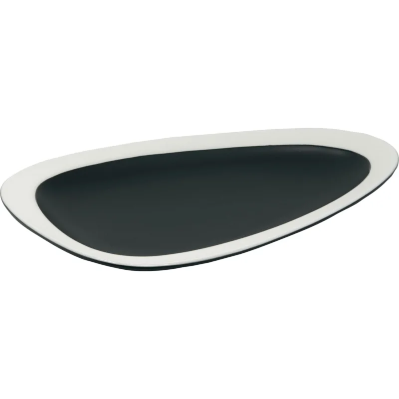 LE COQ Persephone Háromszög alakú tányér, Hossz 280 mm, Szélesség 195 mm, fekete/fehér Népszerű