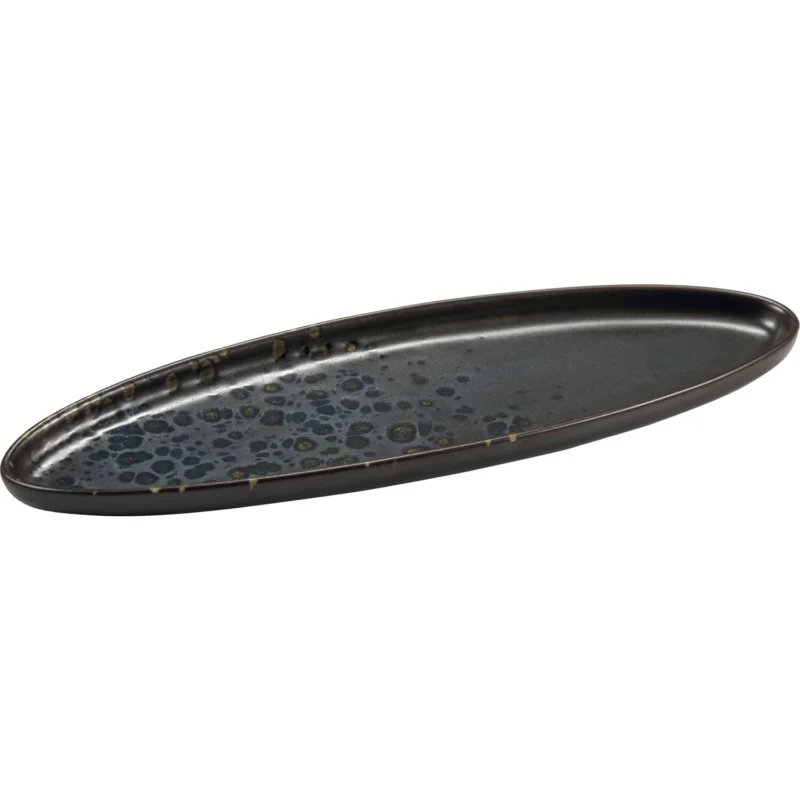 LE COQ Phobos Ovális tányér, hossza 310 mm, szélessége 100 mm, fekete, kék Legkelendőbb