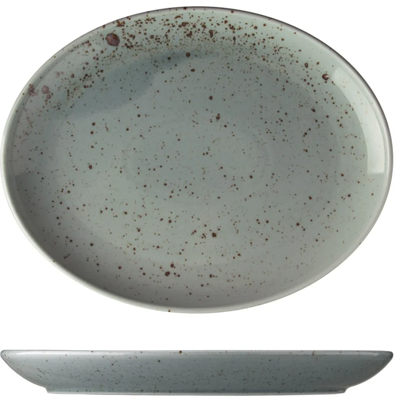 Ovális tányér Lilien LifeStyle, porcelán, rainforest, hossza 280 mm, szélessége 220 mm Utolsó esély