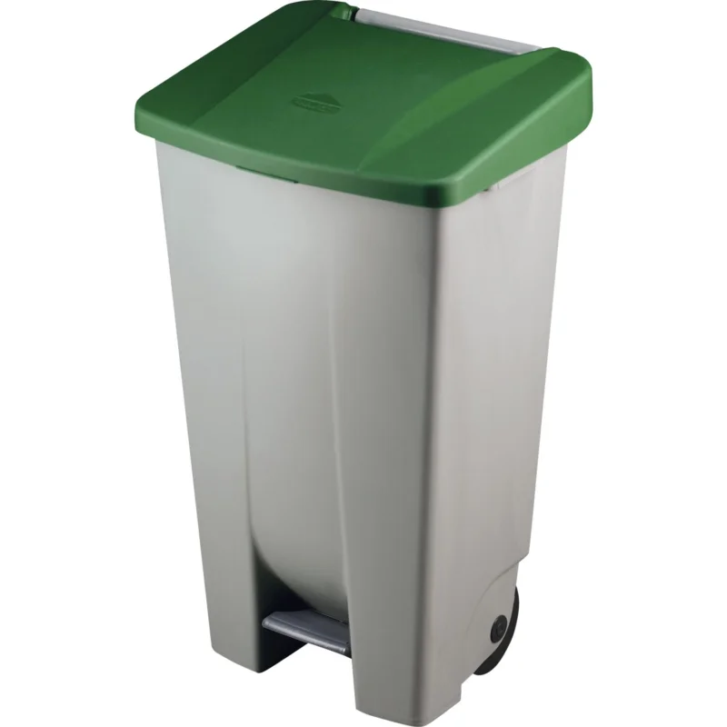 Pedálos szemétkosár, Gastro 120 l, szürke/zöld Kihagyhatatlan ajánlat