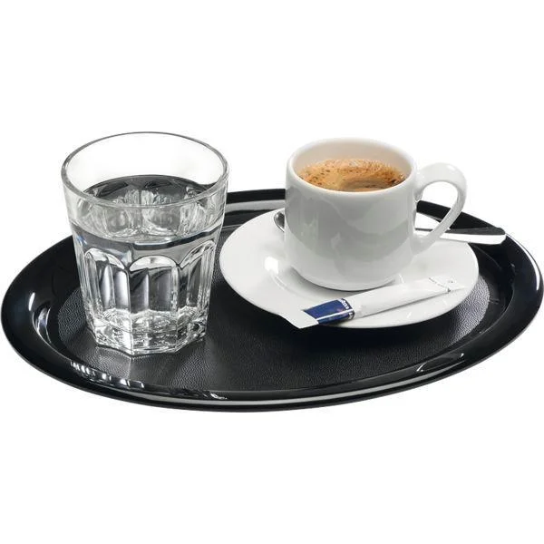 Vedd meg online Ovális tálaló tálca, APS 28,5x21,5 cm, melamin, fekete