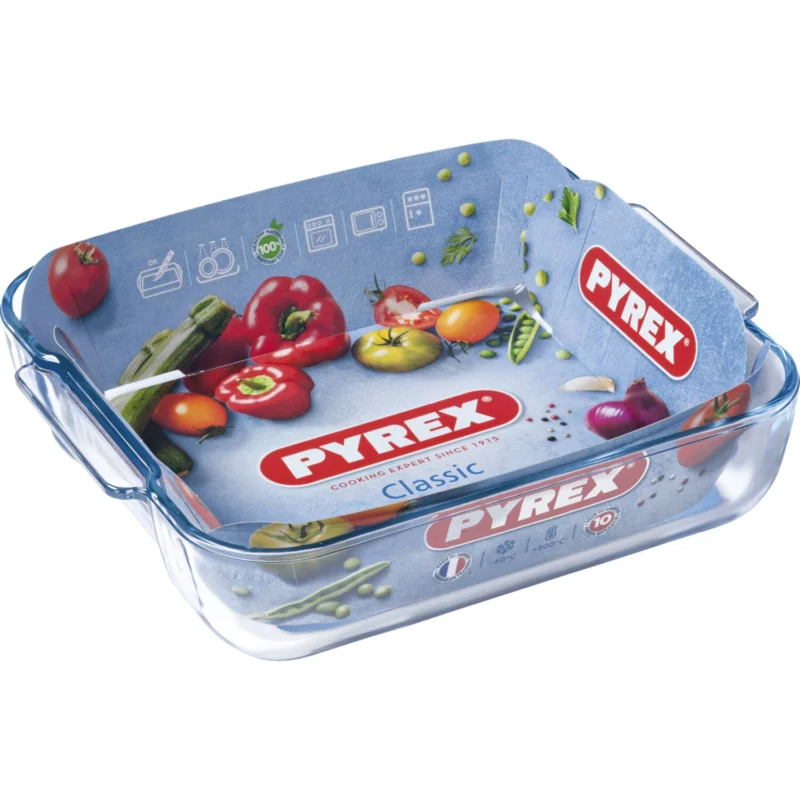 Tepsi sütőforma, tűzálló (pirex) üveg, szögletes, Pyrex 21x21 cm Rendeld meg most