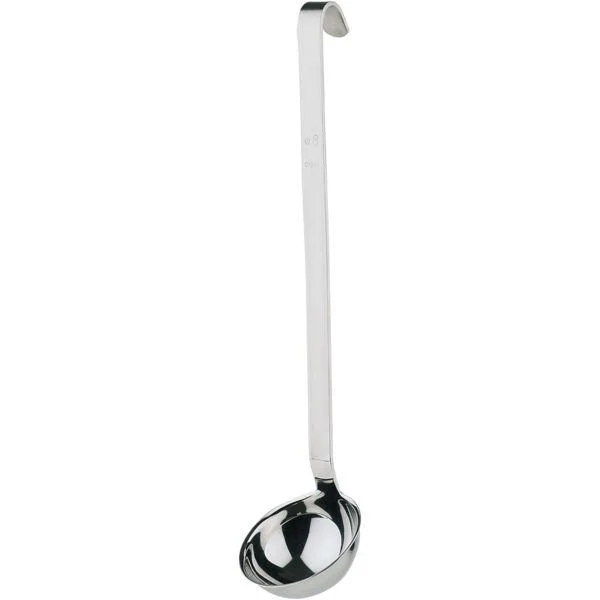 Rozsdamentes merőkanál, 42 cm, egybeöntött, űrtartalma 0,15 l, APS, hajlított él Azonnali szállítás