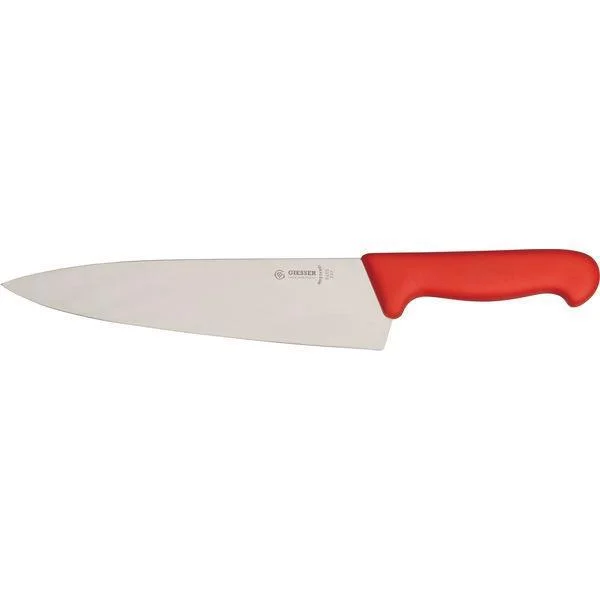 Konyhakés, ergonomikus piros nyél, kiváló minőségű termék, penge 260 mm, Geisser Messer Biztonságos fizetés