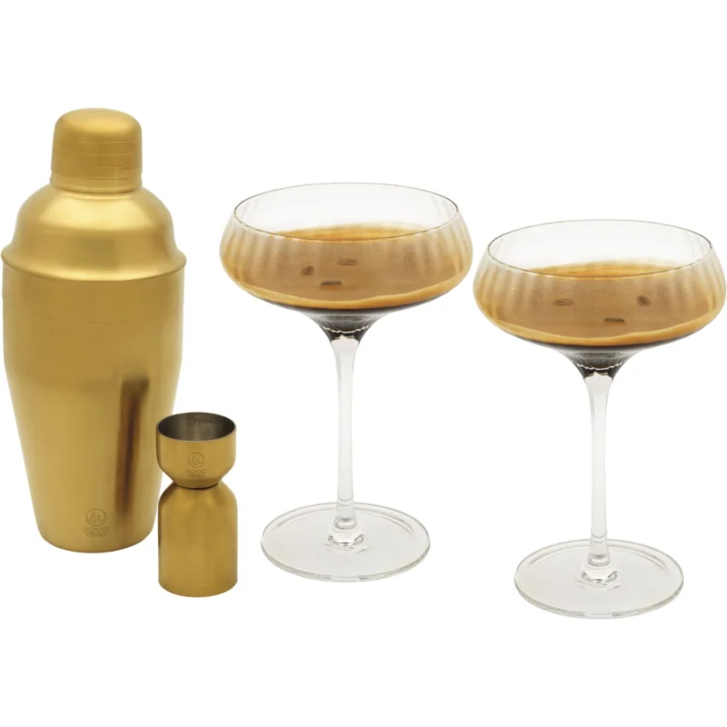 LEOPOLD VIENNA Arinto Martini koktélkészlet, arany/átlátszó üveg, magasság 225 mm, hossz 357 mm Olcsó