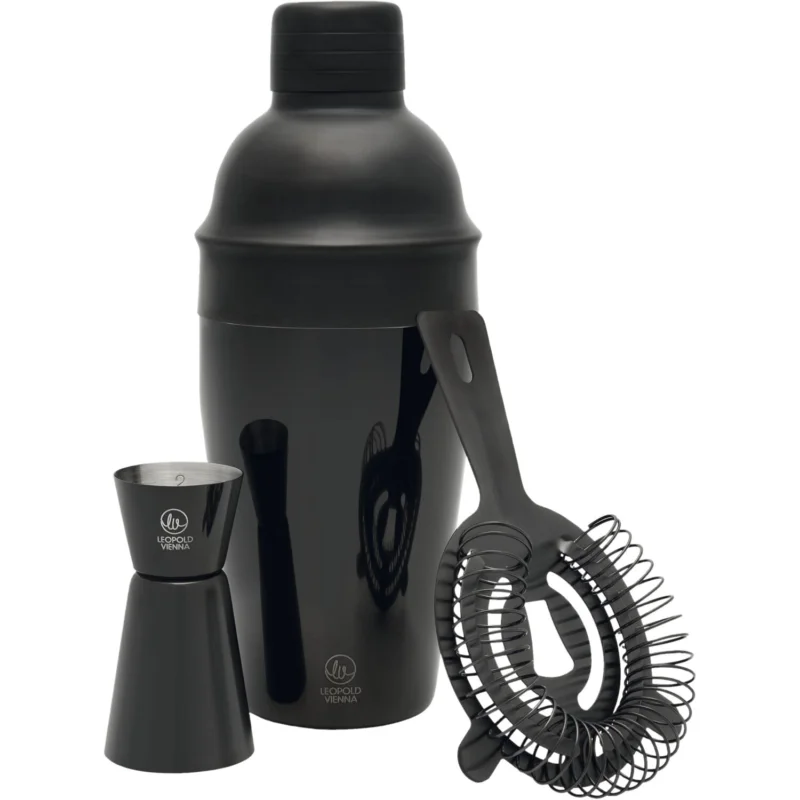 Expressz kézbesítés LEOPOLD VIENNA Acolon Koktélkészlet, matt fekete, 500 ml, 3 részes, magasság 255 mm, ø 89 mm
