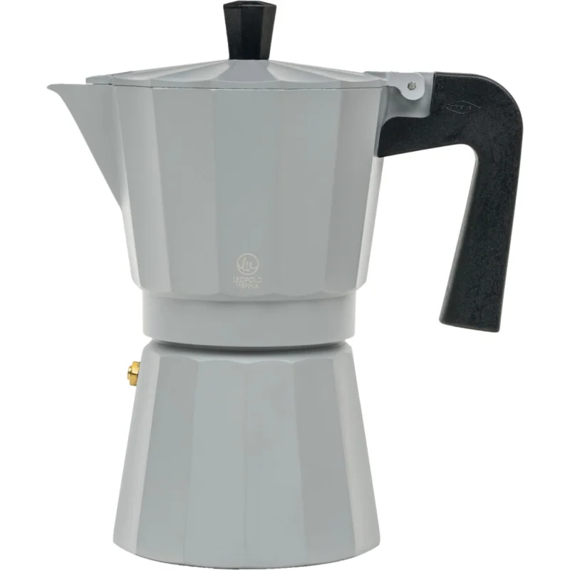 LEOPOLD VIENNA Moshi Moka kávéfőző, alumínium, szürke, 6 csésze, Magasság 210 mm, Hossz 175 mm Kiárusítás