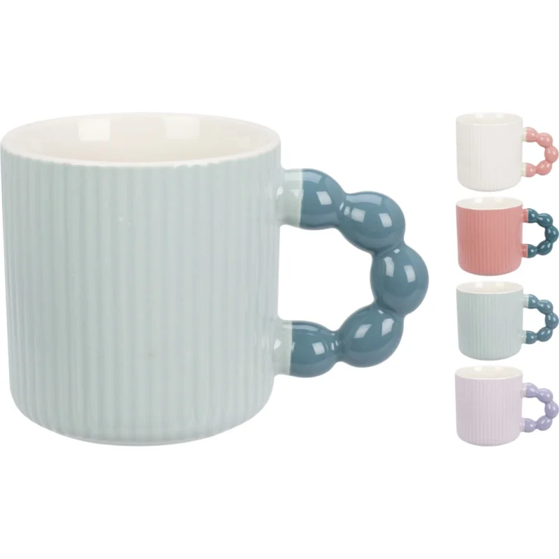 Utolsó esély Bogyós fülű bögre, különböző színek, űrtartalom 0,34 liter, magasság 90 mm, ø 90 mm